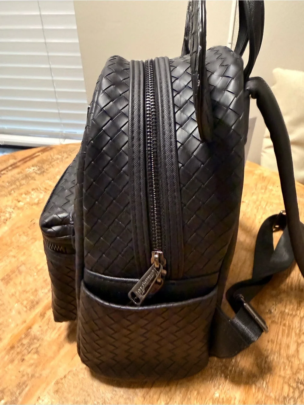 NWT Disney Parks Loungefly Black Woven Mickey Ear Mini Backpack